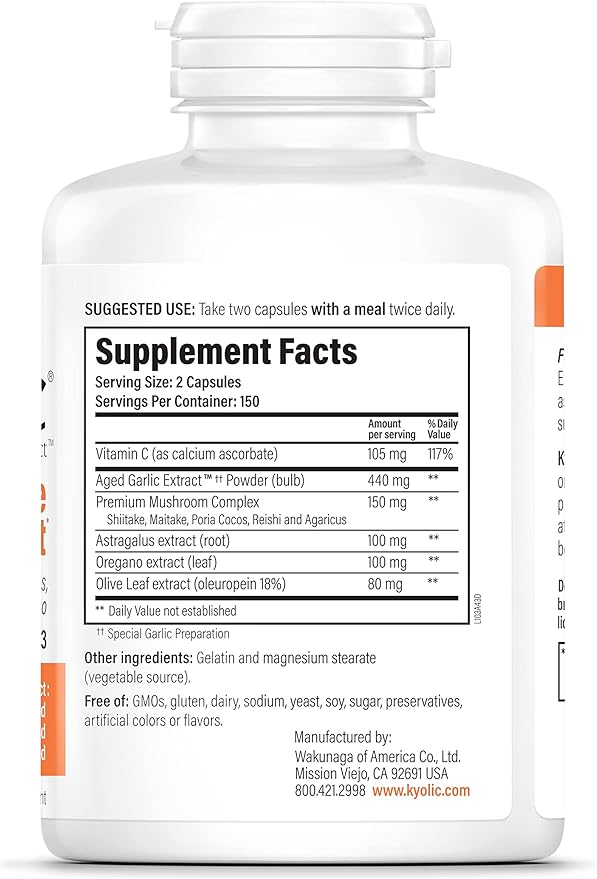 Kyolic Aged Garlic Extract Formula 103, Immune Support*, 300 Capsules