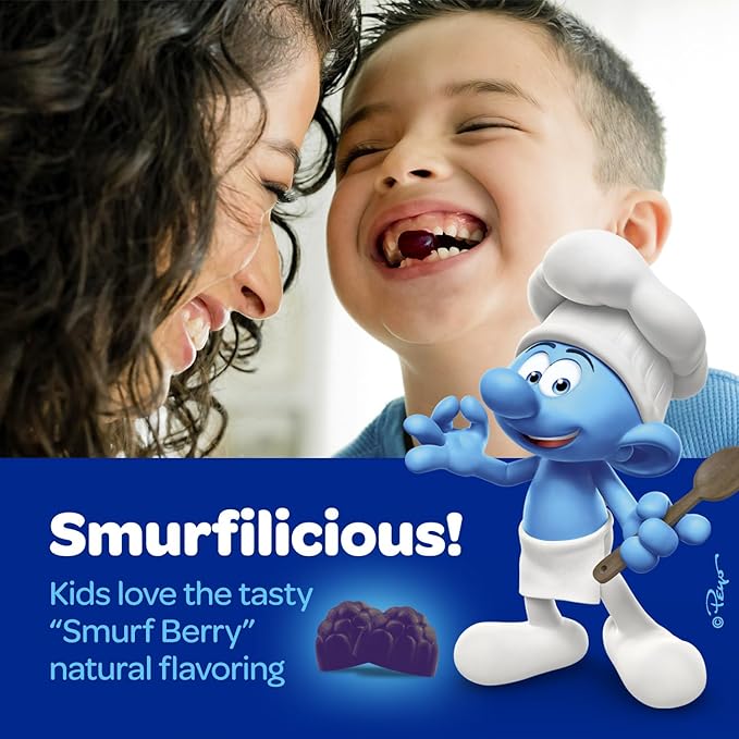 Smurfs Kids Multivitamin Gummies | Multivitamin Gummies for Kids with 15 Vitamins & Minerals | Made with Real Fruit | Doctor Developed | Non-GMO and No Artificial Flavors or Colors | 60 Gummies