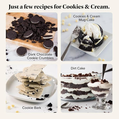 Keto Chow Cookies & Cream - Keto Meal Replacement Shake Powder - Nutritionally Complete - Low Carb - Delicious Easy Meal Substitute - Protein Rich You Choose The Fat - Single Meal Sample