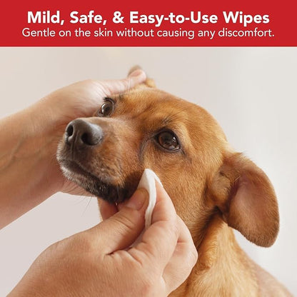 NOVEHA Pet Wipes - Formulated Pet Wipes - for Facial and Finger Folds, Underarms - 3" x 2" Size (300 Counts)