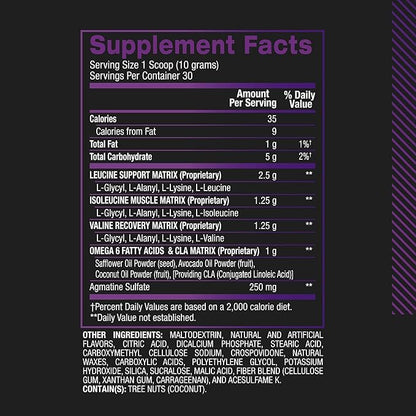 BPI Sports Best BCAA Powder - Muscle Recovery Support - Branched Chain Amino Acids | Building Blocks of Protein and Muscle - Post Workout Recovery – Hydration - Grape, 30 Servings