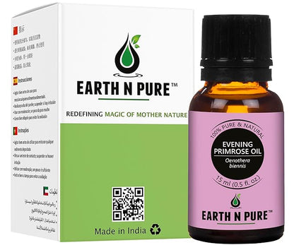 Earth N Pure Evening Primrose Oil for Skin, Hair and Nails Care | Cold Pressed | 15 ML