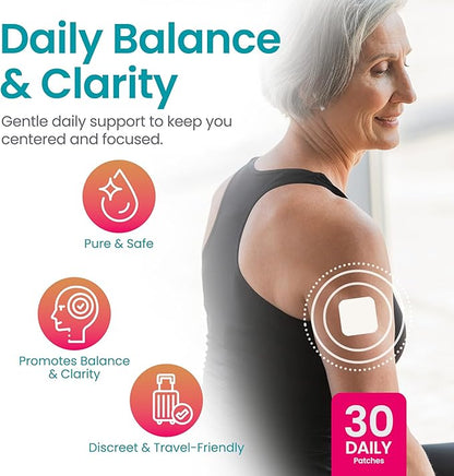 Menopause Day Relief Patch – Doctor-Formulated Transdermal Patch with Vitamin D3, Black Cohosh & Herbal Blend – Natural Support for Menopause Empowerment, 30-Day Supply