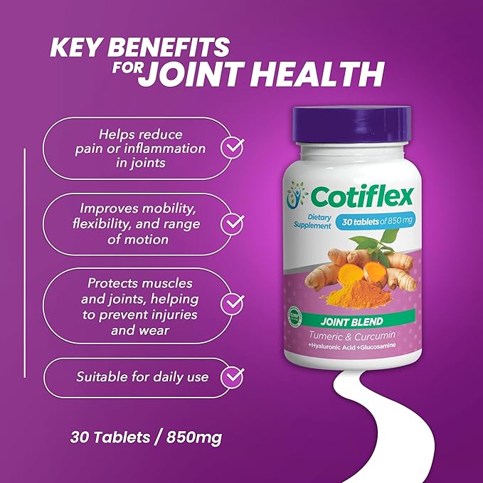 Dietary supplement for joints | 3 Pack | With hyaluronic acid, turmeric, glucosamine sulfate and magnesium oxide | Promotes joint mobility, lubrication and flexibility | 30 capsules of 850 mg each
