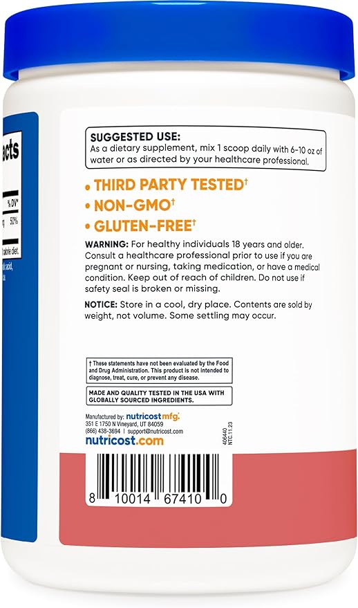 Nutricost Magnesium Citrate Powder (Raspberry Lemonade, 500 Gram)