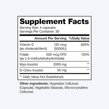 SoWell Synced Women’s Hormone Balance Supplement with Inositol, Vitamin D, and Folate for PCOS & Menstrual Cycle Support, 120 Capsules