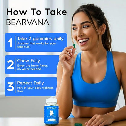 BEARVANA Peach Support Women’s Multivitamin Gummies | Herbal & Vitamin Gummy Supplement for Daily Wellness | Berry Flavor | 60 Gummies