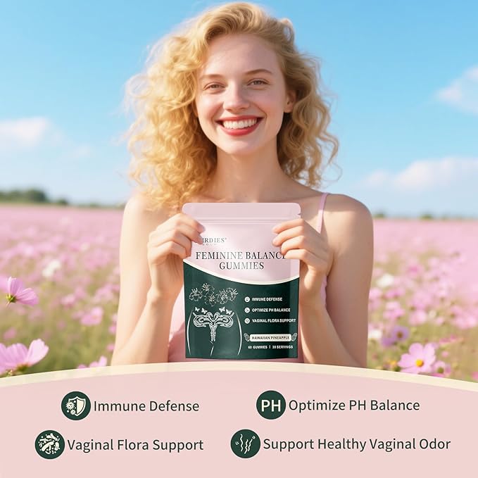 Premium Feminine Balance Gummies for Women's Health, Hawaiian Pineapple Gummies for Women Vaginal Probiotic & pH Balance Support - Vegan - Healthy Odor - Gluten-Free - 60 Count