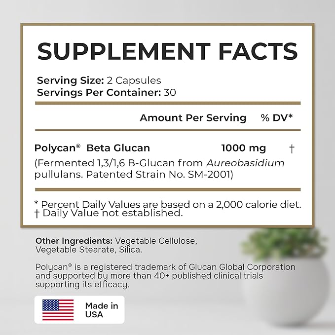 Helps Preserve Muscle After 40 | Clinically Studied Polycan Beta-Glucan | Supports Strength Bone Density & Joint Mobility | 40+ Scientific Studies | 60 Caps