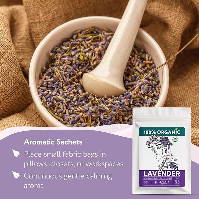 Culinary Lavender Flowers Organic - Dried Food Grade Lavender for Drinks, Cooking & Baking - Edible & Aromatic – Té de Lavanda Natural - 3oz.