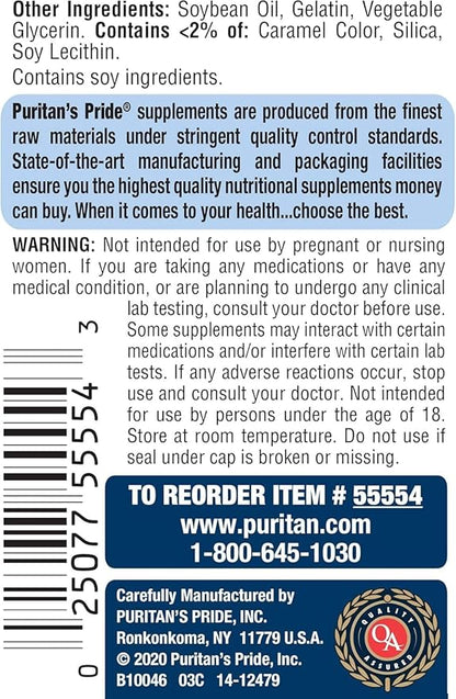 Puritan's Pride Hair Skin Nails One Per Day Formula60 Softgels, 60 Count (55554)