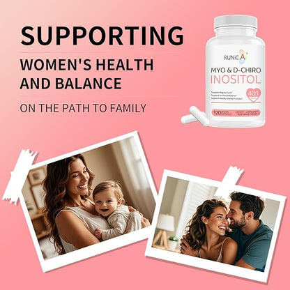 Myo-Inositol & D-Chiro Inositol (40:1 Ratio) - Supports Cycle Regularity & Ovarian Function - 240 Capsules, 60-Day Routine Bundle