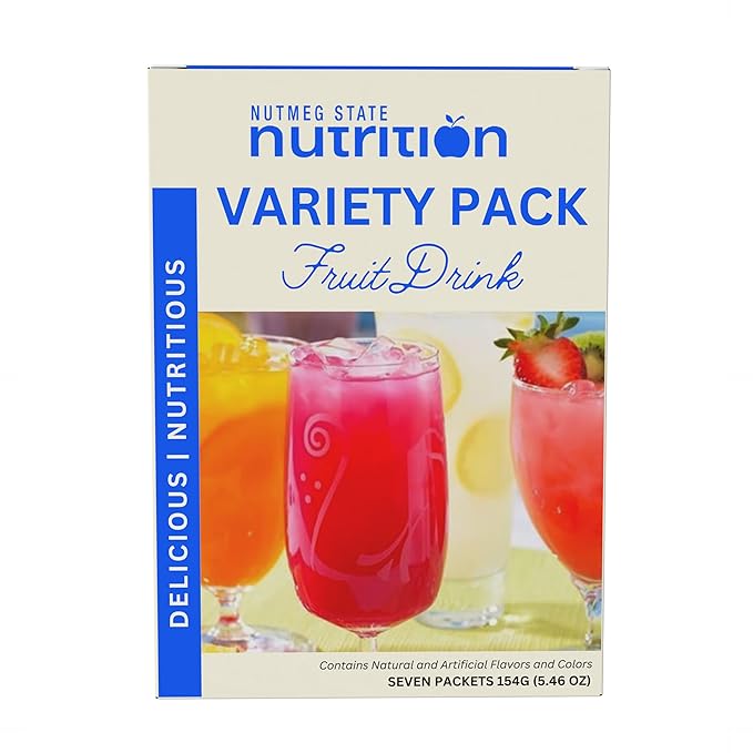 Nutmeg State Nutrition - High Protein Diet Fruit Drink - 15g Protein - Low Calorie - Low Carb - Low Sugar - Fat Free, 7 Servings Per Box (Variety)