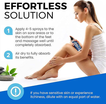 Pure Magnesium Oil Spray 4oz - Topical Magnesium Spray for Sleep & Feet - Extra Strength - USP Grade - 100% Natural and Organic Oil for Muscle Pain & Cramps - Less Sting - Less Itch - Made in USA