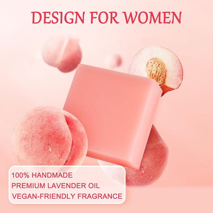 Yoni Soap Bars & Natural Yoni Oil Set, Natural Vaginal Wash for Women Feminine Wash Vaginial Deodorants pH Balance, Eliminates Odor, Feminine Oil 30ml/1 oz, 2 Pcs Vaginal Care Soap (Peach)
