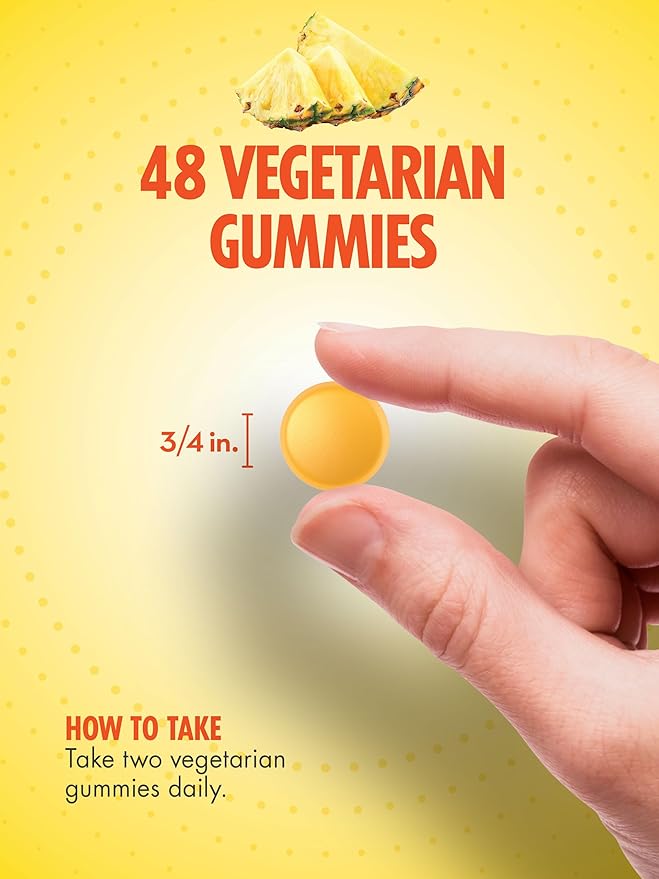 Sundance Vitamin D3 Gummies | 2000 IU | 48 Count | Pineapple Flavor | Vegetarian, Non-GMO, and Gluten Free Supplement
