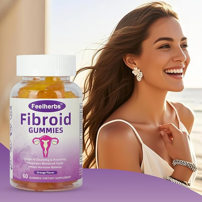 Fibroid Gummies for Women, Vegan Orange Flavor Gummies, Pack of 2