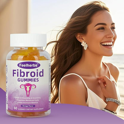 Fibroid Gummies for Women, Vegan Orange Flavor Gummies, Pack of 2