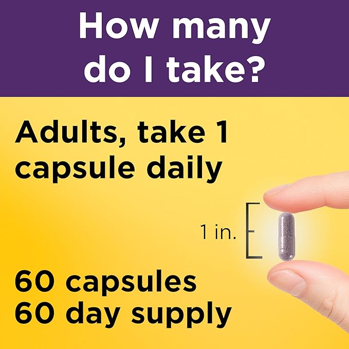 Nature Made Elderberry, Vitamin C and Zinc Capsules, 400 mg Elderberry Extract, Dietary Supplement for Immune Support, 60 Capsules, 60 Day Supply