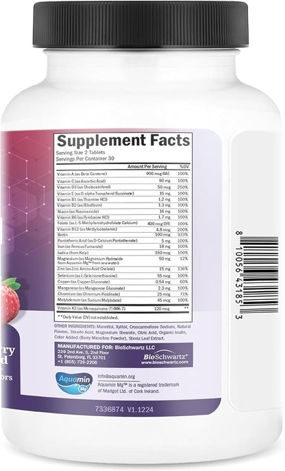 BioSchwartz Bariatric Multivitamin with Iron - 60 Chewable Tablets, 30-Day Supply - Third-Party Tested - Bariatric Multivitamin with Iron for Gastric Bypass