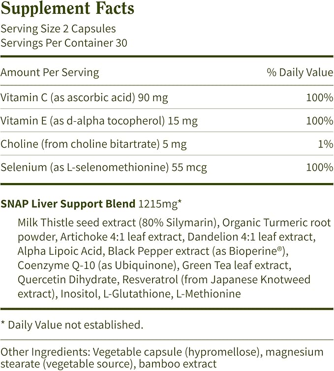 Snap Supplements Liver Health & Cholesterol Health Supplement Bundle with Milk Thistle, Resveratrol, Dandelion to Support Liver, Digestive and Metabolic Health, 60 Capsules Each (30-Day Supply)
