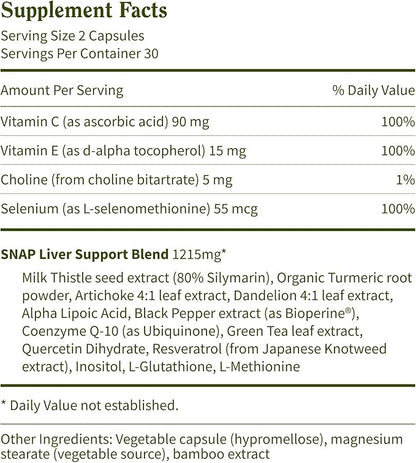 Snap Supplements Liver Health & Cholesterol Health Supplement Bundle with Milk Thistle, Resveratrol, Dandelion to Support Liver, Digestive and Metabolic Health, 60 Capsules Each (30-Day Supply)