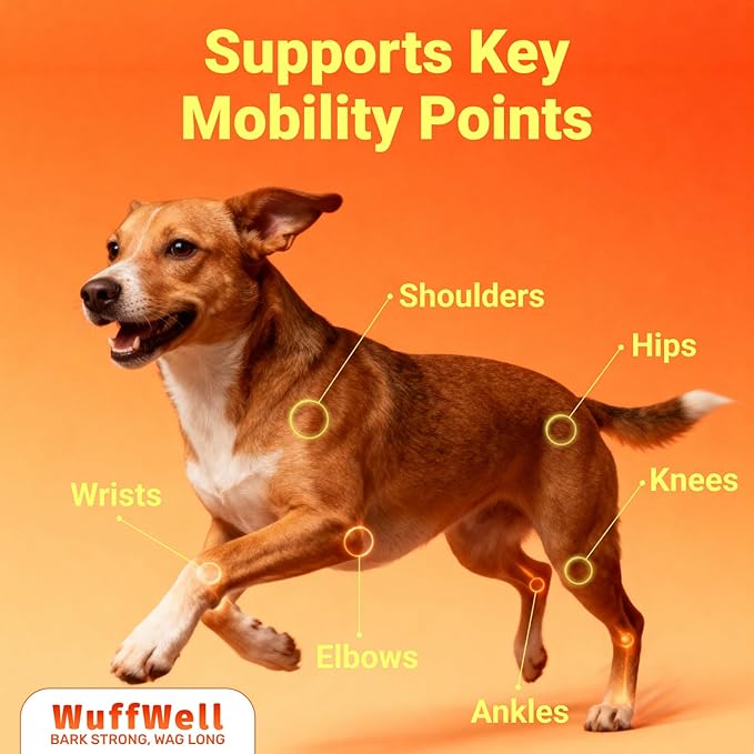 WuffWell Liquid Glucosamine for Dogs Hip & Joint Support with Chondroitin, MSM & Hyaluronic Acid, Dog Joint Supplement for Mobility & Cartilage Health, Easy Pump Dosage, All Breeds, Made in USA, 16oz