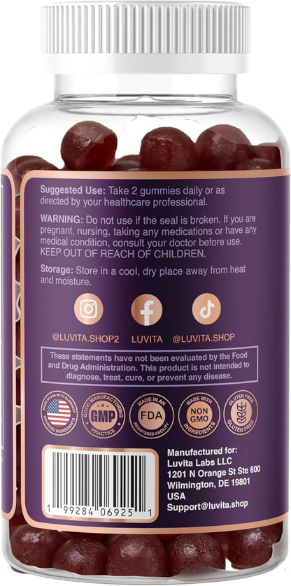 LUVITA Focus Gummies – Brain Support Supplement with Lion’s Mane, Alpha GPC & Bacopa – Boost Memory, Focus & Mental Energy – 60 Gummies (30 Day Supply)