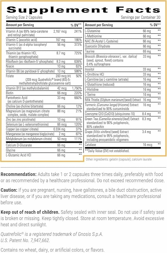 Integrative Therapeutics Detoxification Factors - Liver Supplement for Detoxification Pathway Support* - Includes Vitamins A & C - Dairy-Free - 60 Capsules (30 Servings)