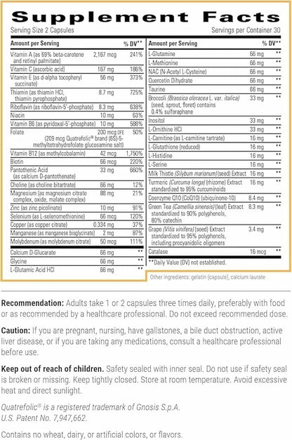 Integrative Therapeutics Detoxification Factors - Liver Supplement for Detoxification Pathway Support* - Includes Vitamins A & C - Dairy-Free - 60 Capsules (30 Servings)