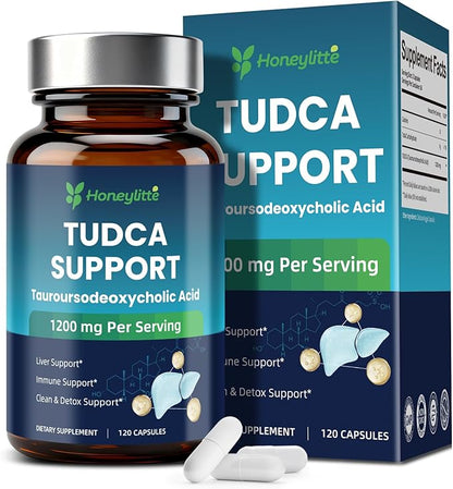 TUDCA 1200mg – Pure Tauroursodeoxycholic Acid Supplement, 120 Vegan Capsules Easy to Swallow (60-Day Supply), Non-GMO, Gluten-Free (120 Counts)