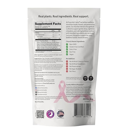 Slumber Blend Plant-Powered Lozenge | Sleep Issues, Tranquility, Relaxation | Organic Chamomile, Skullcap, Passionflower, Orange, Lavender | Gluten-Free, Non-GMO, Vegan - 24 Count (Pack of 1)