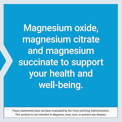 Life Extension Magnesium Caps, 500 mg, Magnesium Oxide, Citrate, and Succinate, Heart Health, Healthy Bones, Metabolism Support, 100 Vegetarian Capsules
