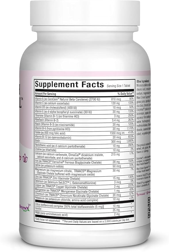 Maxi Health Prenatal Vitamins for Women – One Daily Prenatal Vitamins with Iron, Folate, Choline, Vitamin D3, and Essential Nutrients – High Absorption prenatals Supplement – 60 Day Supply