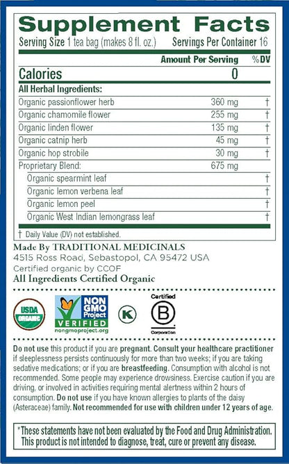 Traditional Medicinals Organic Nighty Night Tea, 16 Tea Bags