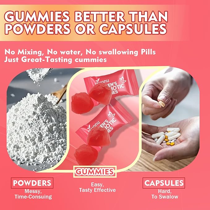 Vaginal Women Probiotic, Feminine Balance pH Gummies for Healthy Odor, Yeast Balance & Flora + Vitamin C for Immune Support -Cranberry Probiotics