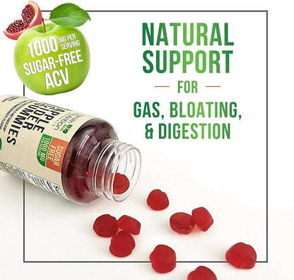 Apple Cider Vinegar Gummies - Sugar Free - Apple Cider Vinegar Powder 1000mg Per Serving - Max Strength ACV Gummy Vitamins - B12 & The Mother - Metabolism & Energy Support - Keto & Vegan - 120 Gummies