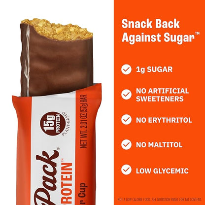 Munk Pack Peanut Butter Cup Probiotic Keto Protein Bars | 15g Plant Protein, 1g Sugar, 4g Net Carbs | Non-GMO, Plant-Based, Low Sugar, Gluten-Free Snacks | 12 Count