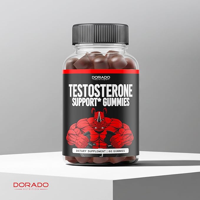 Testosterone Gummies for Men (60 Count) Testosterone Supplement for Men - Premium Test Booster - Support Strength, Stamina, Drive & Performance - Third Party Tested, Non-GMO, Vegan Safe & Made in USA