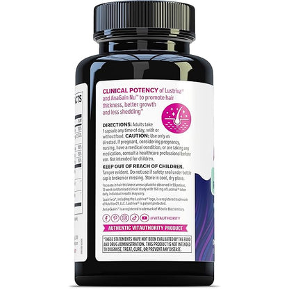 Lustriva Hair Growth Supplement for Women | Lustriva & DHT Blocker Vitamins for Thicker Fuller Locks Biotin Saw Palmetto Zinc & Copper | Reduce Shedding & Support Hair Loss for Men & Women 30 Capsules