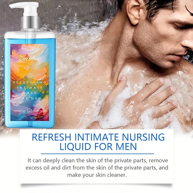 2Packs Refresh Gentle Intimate Wash, Daily Cleanser with Lactic Acid & Menthol, pH Balanced for Sensitive Skin, 10.14 fl oz(Man&Women)