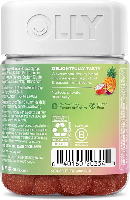 OLLY Supergood Superfoods Gummies, Supports Immune & Digestive Health,* 15 Superfoods, Prebiotics, Vitamin C, Tropical Bliss Flavor, 20 Day Supply - 60 Count