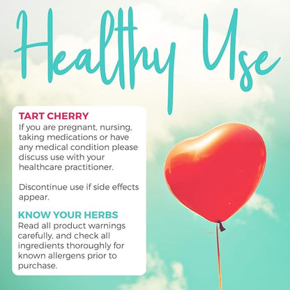 Organic Tart Cherry Capsules - High Strength Organic Tart Cherry 500mg 4:1 Extract- 1 Capsule Per Serving for Uric Acid Support - Vegan Non-GMO & Made in the USA (2 Months Supply)