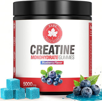 Creatine Gummies, NSF Certified, 5g Creatine Monohydrate per Serving with Taurine & B12, Blueberry Flavor, 120 Count, for Men & Women