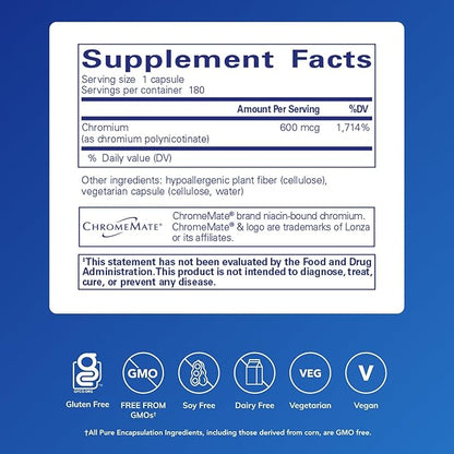 Pure Encapsulations ChromeMate GTF 600 | Supplement for Metabolism and Lean Muscle* | 180 Capsules