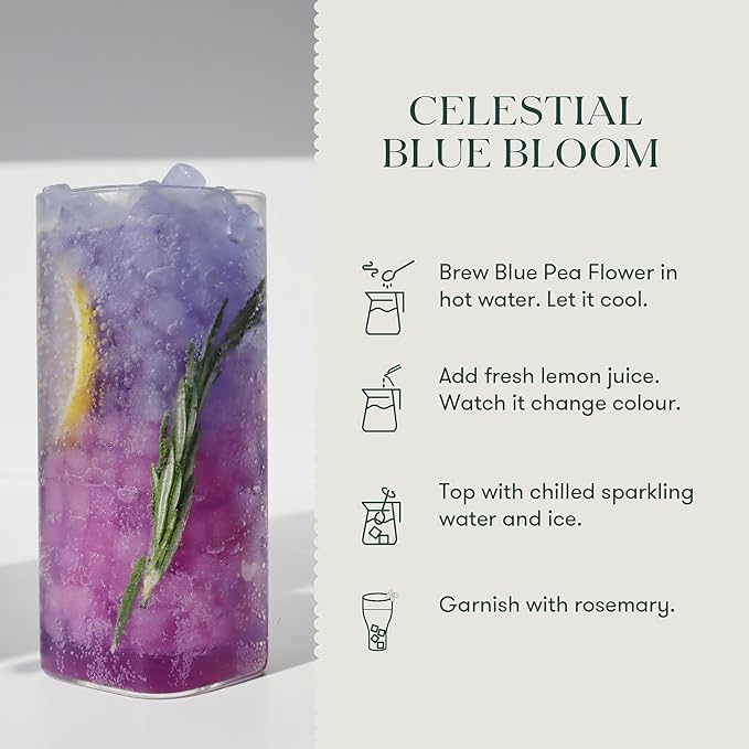 Luxmi Estates Butterfly Pea Flower Organic Blue Pea Flower Tea (50 Tea Bags) Caffeine Free Tea Bags
