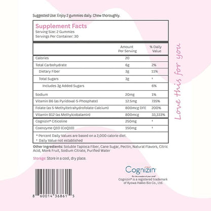 Balancing Act – Slay The Day Energy Gummies – Caffeine Free Focus & Clean Energy Support – with Vitamin B12, CoQ10 & Cognizin® Citicoline – Raspberry Lemonade – 60 Count (30 Day Supply)