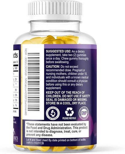 Calcium Supplement Gummies - Sugar Free Calcium Gummy with Vitamin D3 for Best Absorption - Supports Immune Health, Bones & Teeth - Nature's Calcium Chews for Women & Men - Orange Flavor - 60 Gummies
