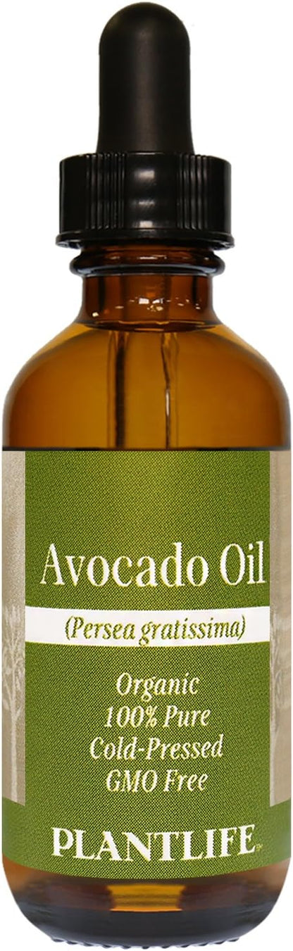 Plantlife Avocado Carrier Oil - Cold Pressed, Non-GMO, and Gluten Free Carrier Oils - for Skin, Hair, and Personal Care - 2 oz
