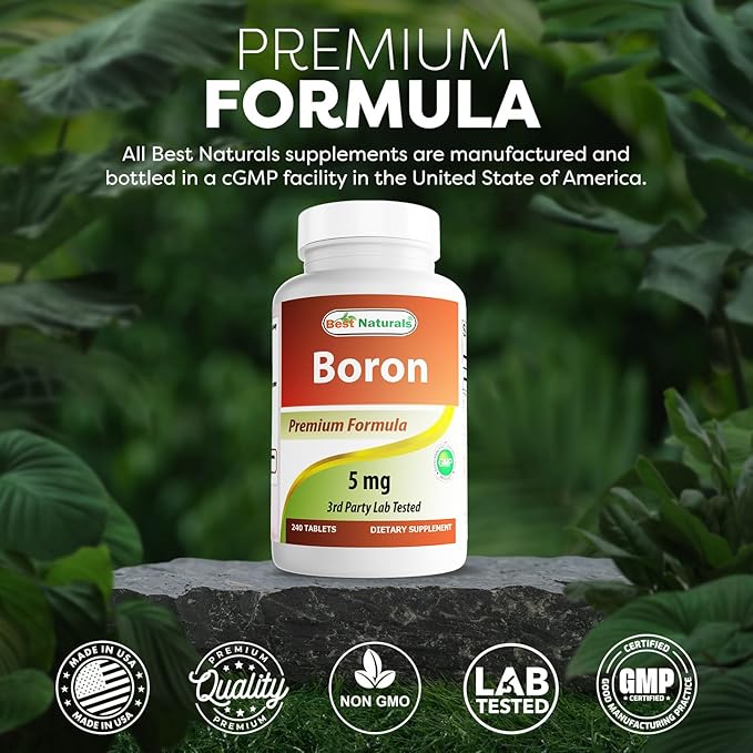 Best Naturals Boron Supplements 5 mg 240 Tablets (240 Count (Pack of 1))